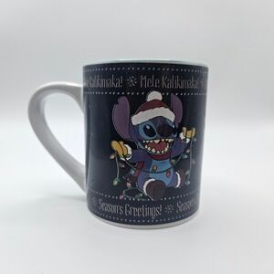 Disney Stitch Mele Kalikimaka Christmas Holiday Mug Coffee Cup Season's Greeting